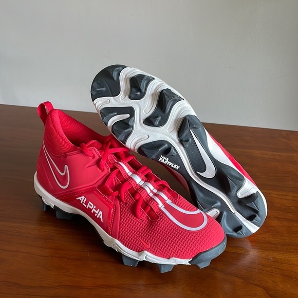 Nike Alpha Menace 3 Shark Football Men’s Cleats Red/White CV0582-616 New - Picture 2 of 6